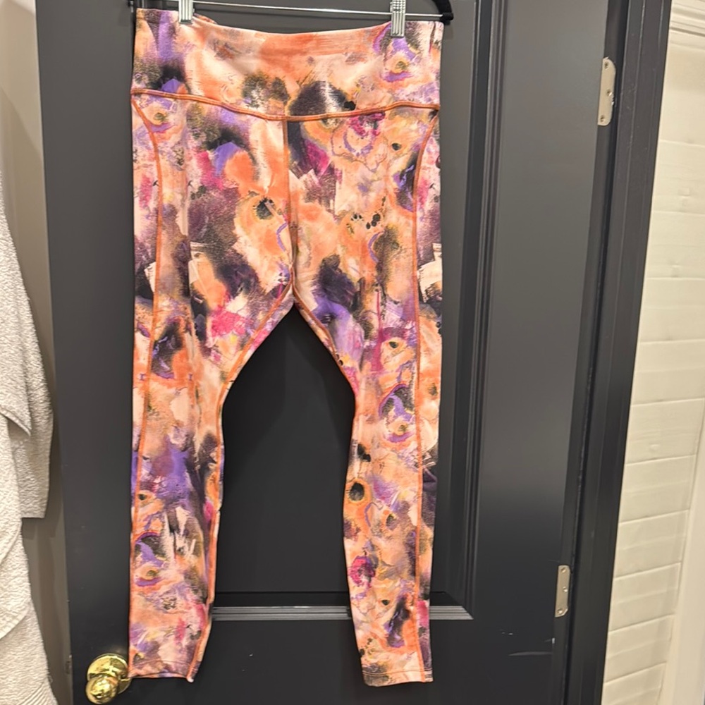Nike Orange and Purple Leggings with Vibrant Design